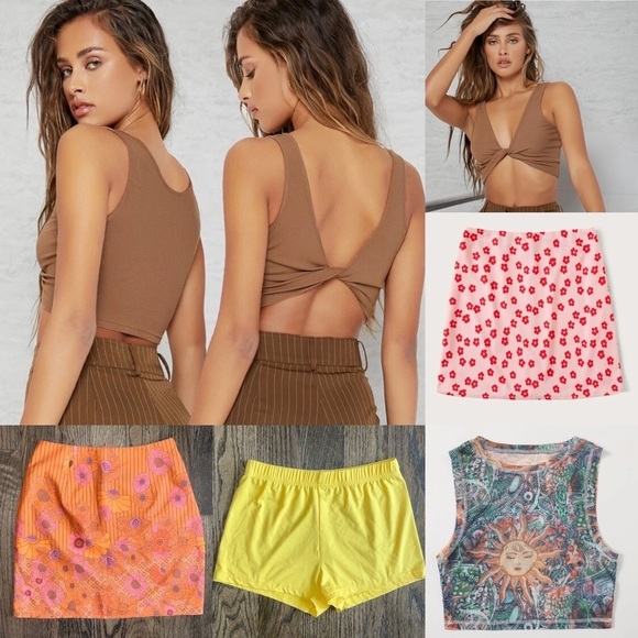 SHEIN Tops - SHEIN • Lot Bundle of Crop Tops, Skirts and Shorts • size XS